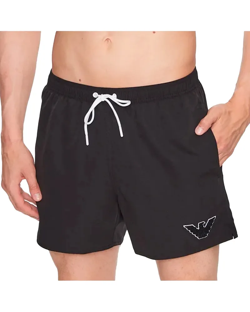 Emporio Armani Herren Badeanzug Adler GA Schwarz