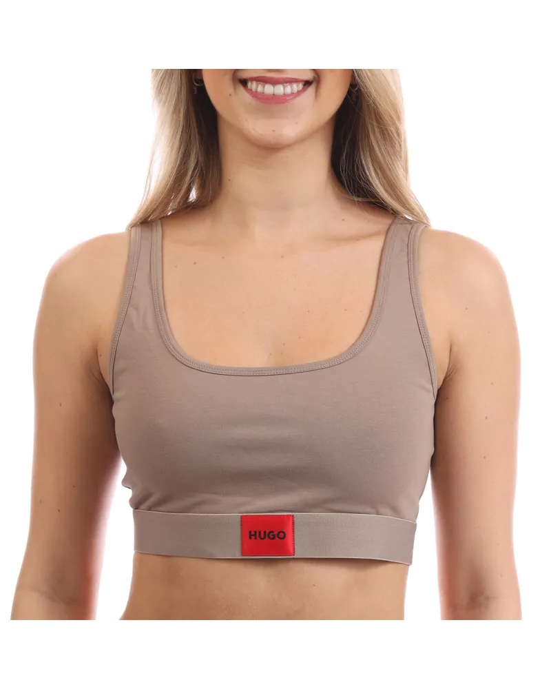 HUGO BOSS Damen  Red Logo Label Bralette in Braun Braun