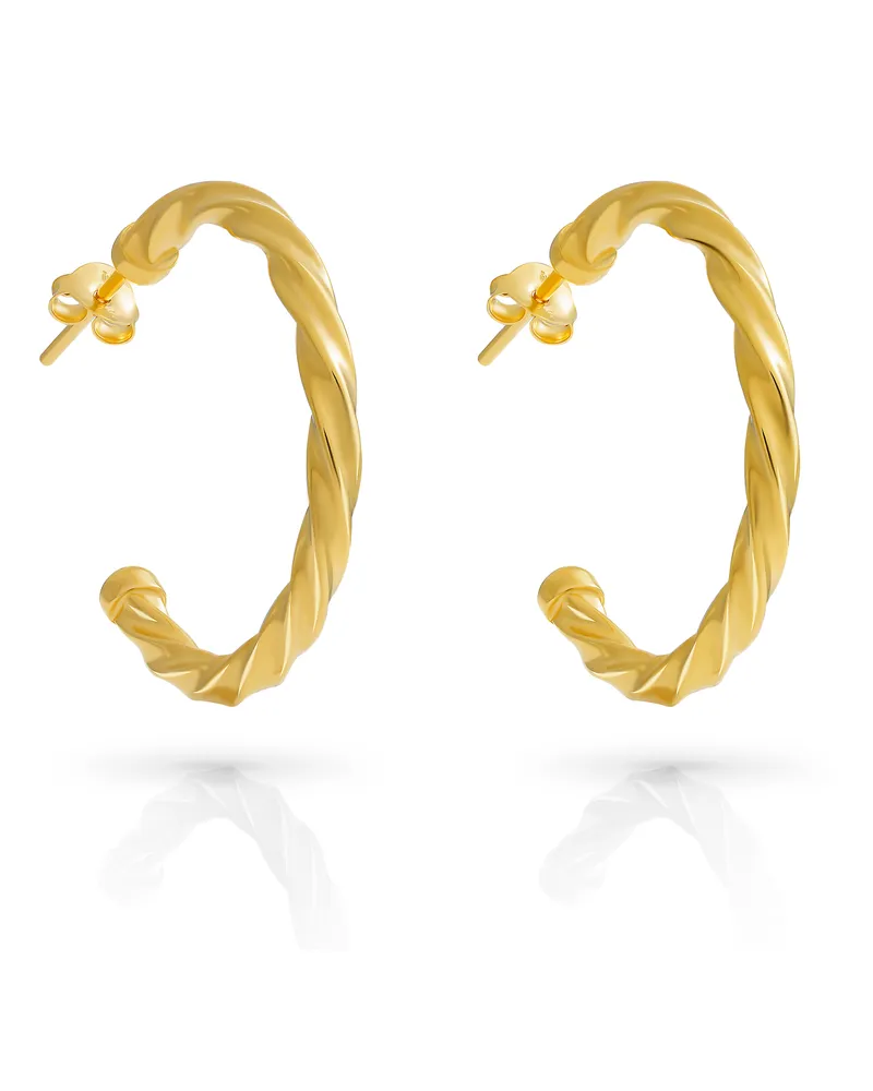 Orphelia Beverly' Creolen für Damen, 925 Sterlingsilber, Gold ZO-7554/G Gold