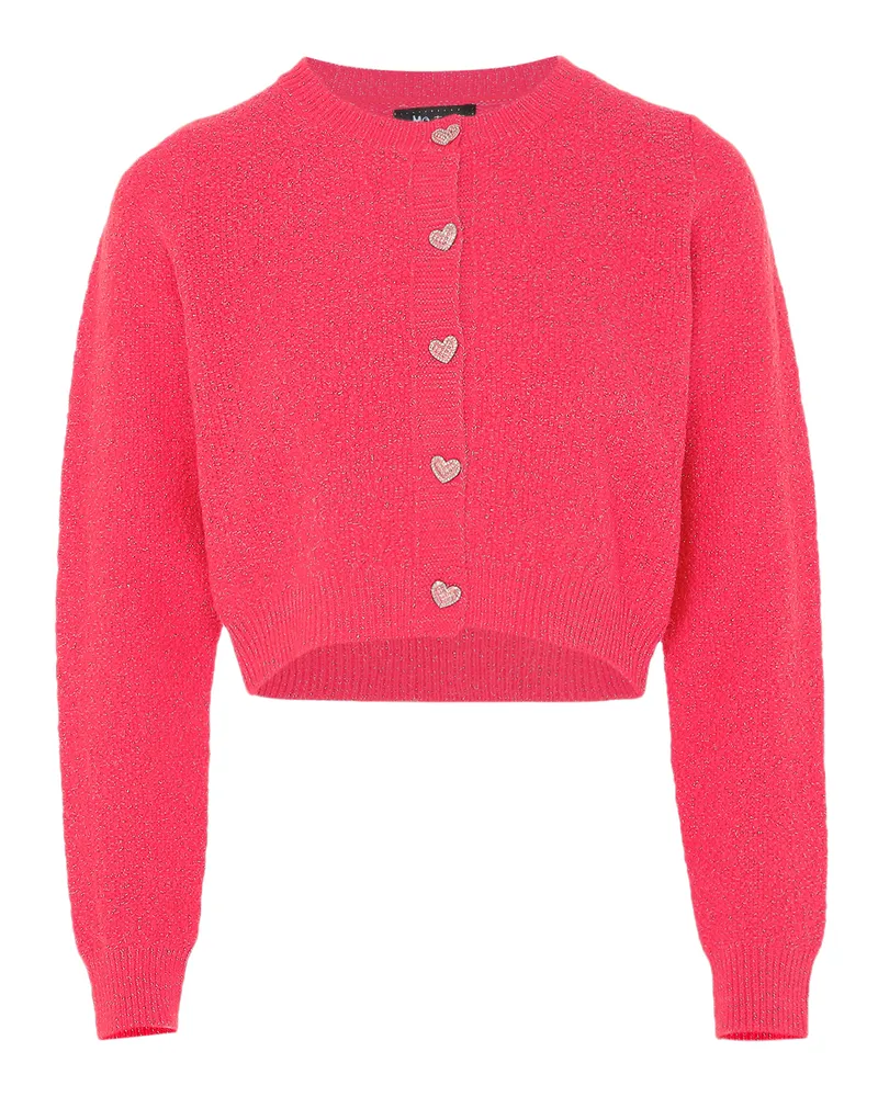 My Mo Cardigan mit Effektgarn Damen Rosa Rosa