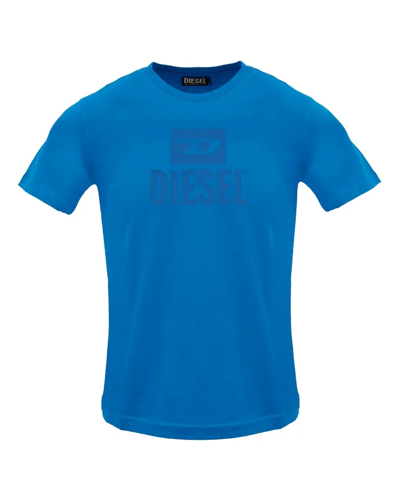 Diesel T-shirt Mit Einfarbigem Logo In Saphirblau Blau