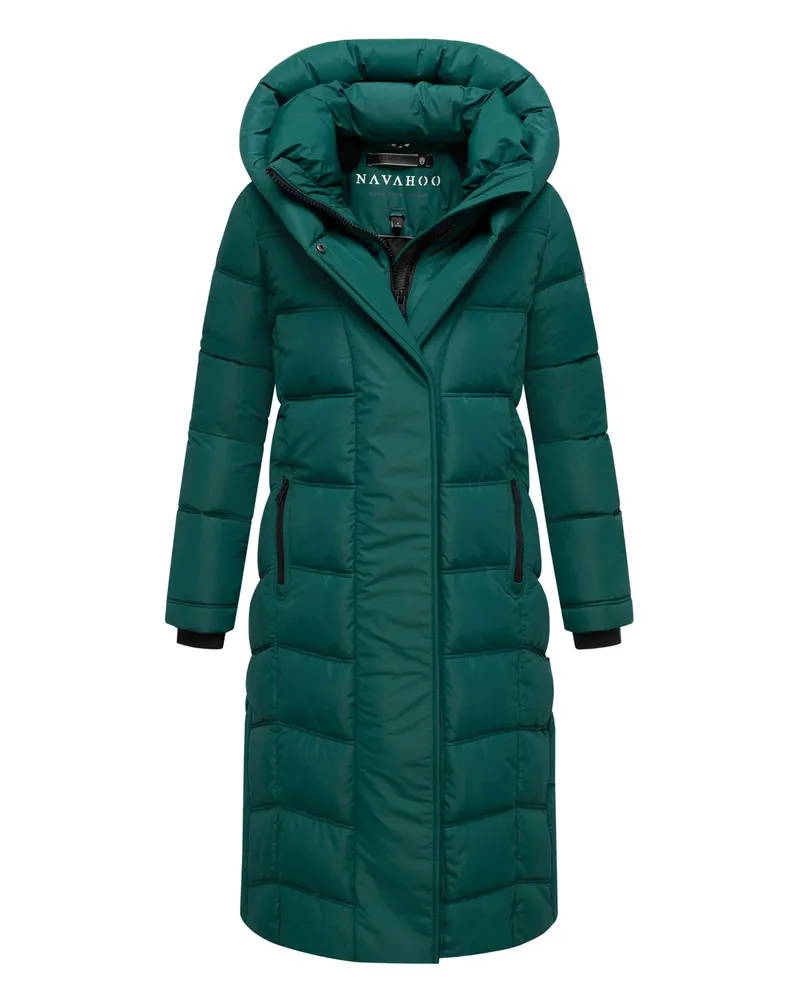 NAVAHOO Damen Steppmantel Engelsfeder XIV – warm, stilvoll & funktional Grün