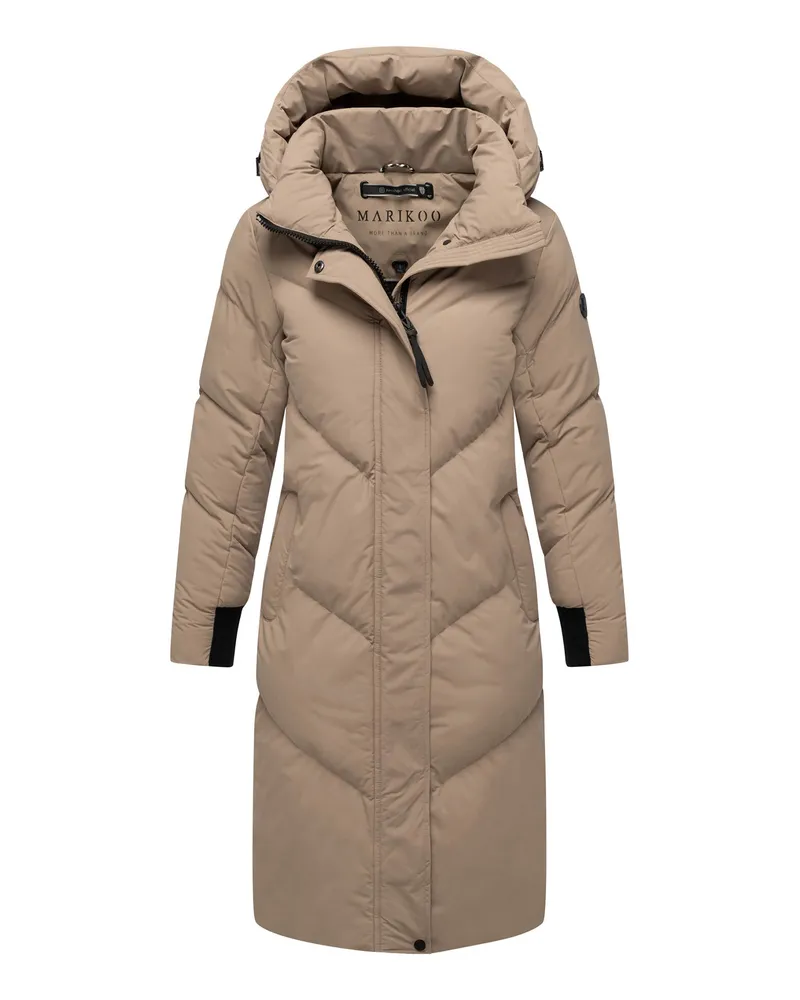 Marikoo Damen Steppmantel Teonaa mit Kapuze & sportlich-elegantem Look Grau