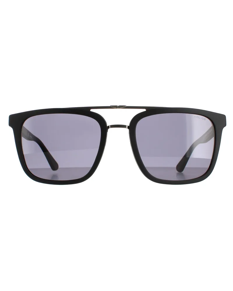 Police Square Mens Matte Schwarz Grau SPLB41 Origins 35 Schwarz