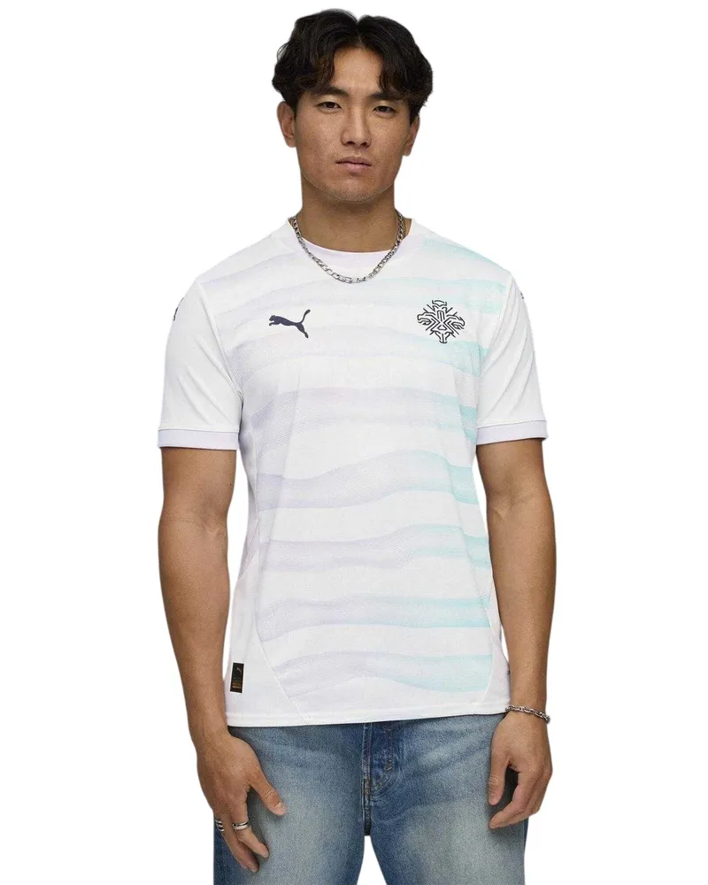 Puma 2025" Auswärts-Trikot für Herren/Damen Unisex (Weiß/Marine Weiß