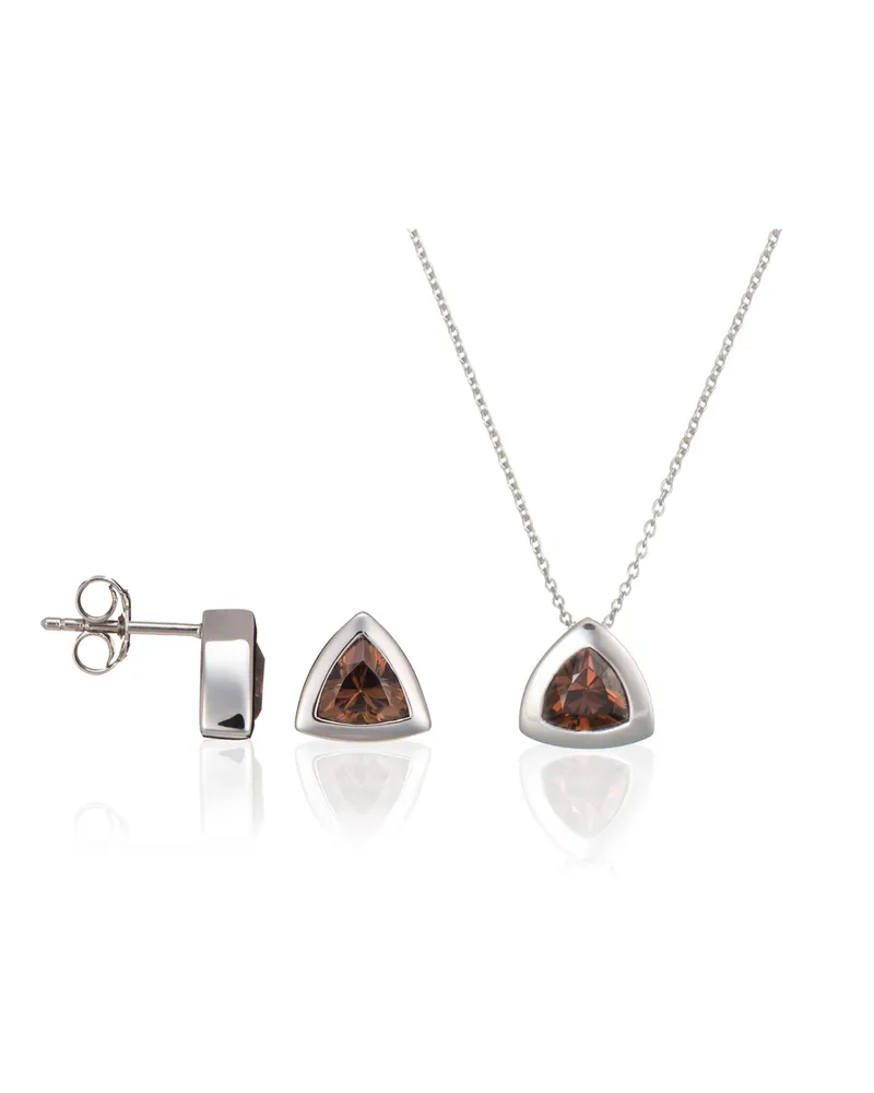 Orphelia Damen 925 Sterling Silber Set: Kettenanhänger + Ohrringe - Silber SET-5909 Silber