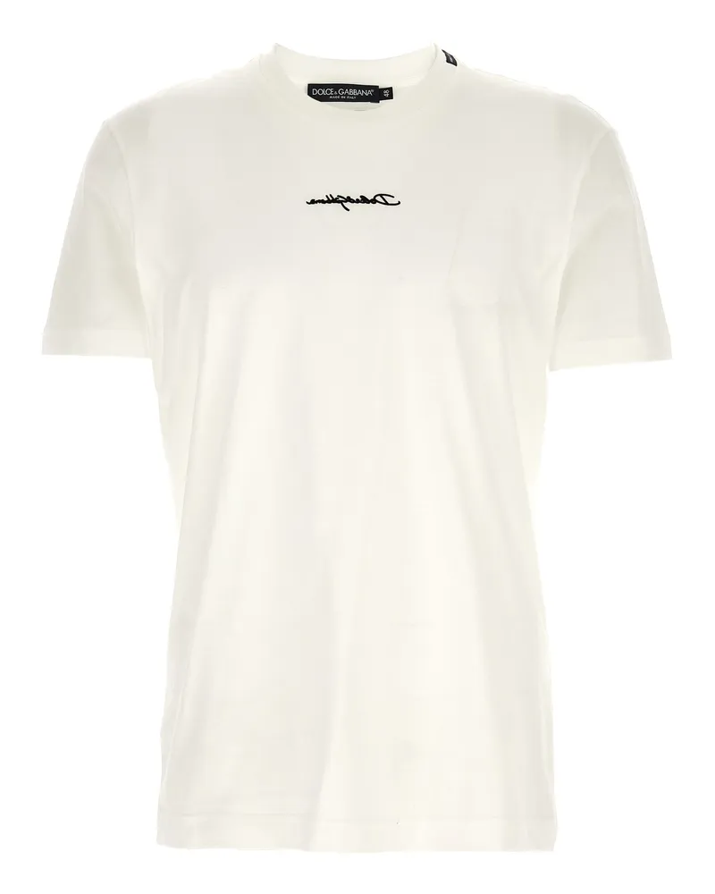 Dolce & Gabbana Weißes Baumwoll-T-Shirt Weiß