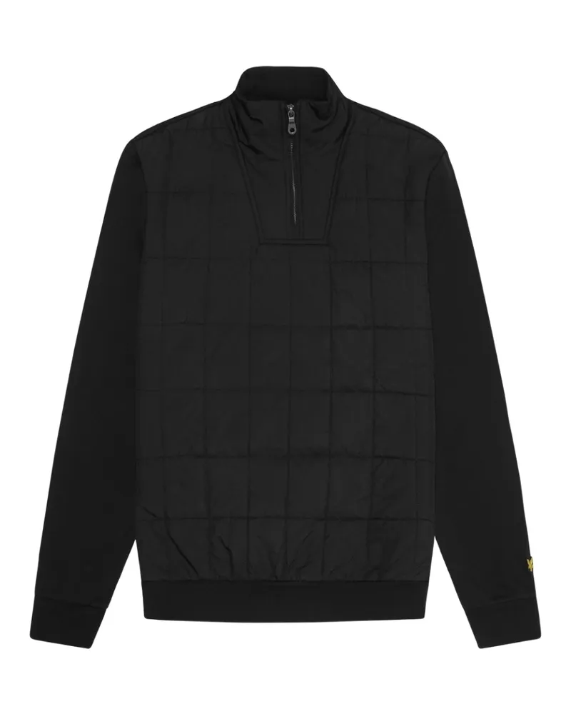 Lyle & Scott Hybrid Quilted Black Half-Zip-Sweatshirt Schwarz