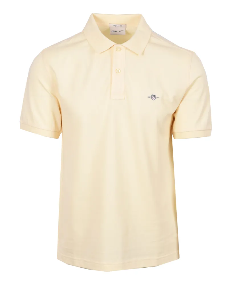 Gant REG SHIELD SS PIQUE POLO SHIRT VANILLA YELLOW Gelb