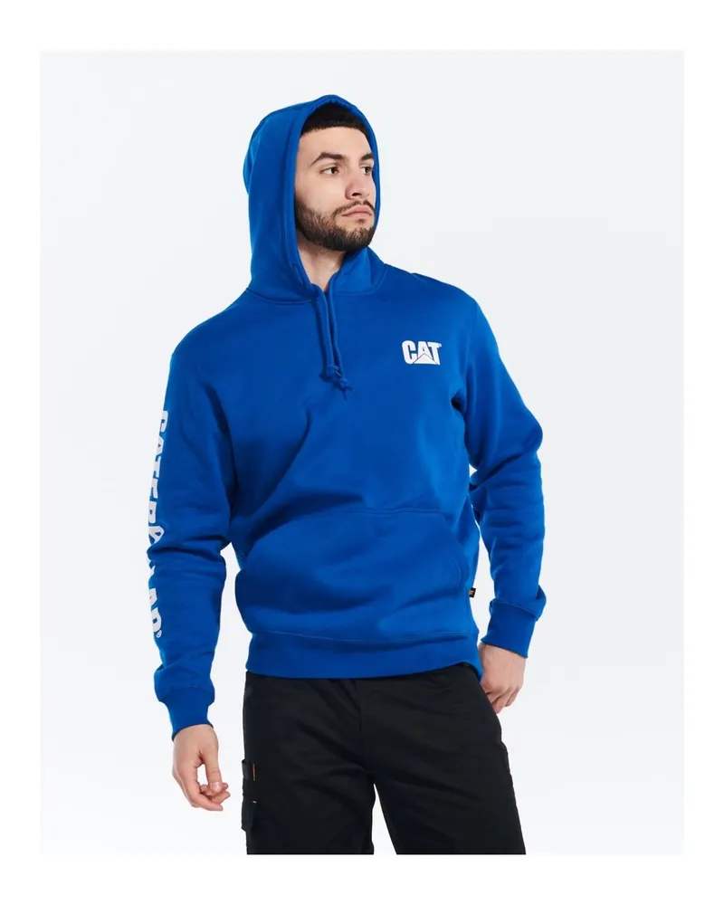 Caterpillar Footwear Markenbanner Baumwoll-Herren Kapuzenpullover Blau Blau