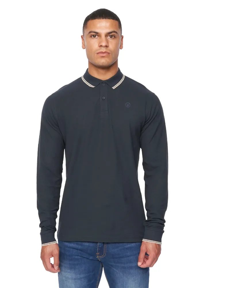 Duck and Cover Roxberry" Poloshirt für Herren Langärmlig (Marineblau Marineblau
