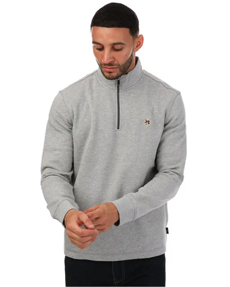 Ted Baker Herren Sweatshirt mit halbem Reißverschluss - Kilbrn Grau
