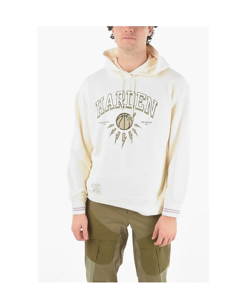 Neil Barrett JAMES HARDEN x  Easy Fit Hoodie mit aufgedrucktem Logo in Beige Beige
