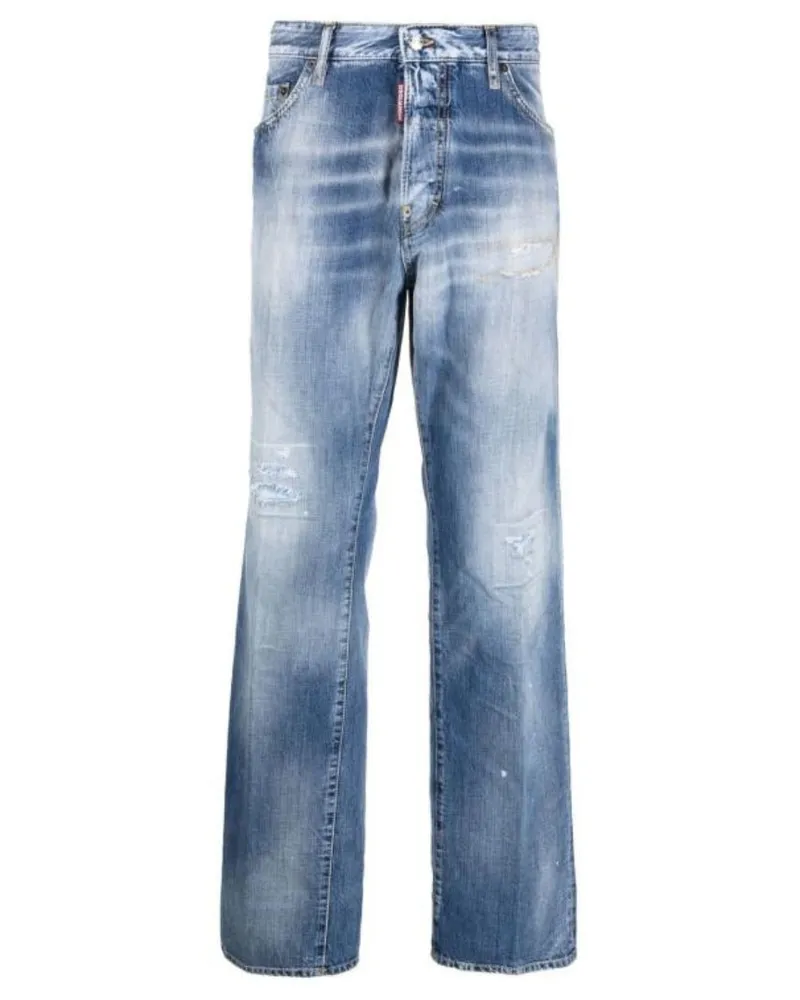 Dsquared2 Blaue Jeanshose Im Roadie-jeans-stil Blau
