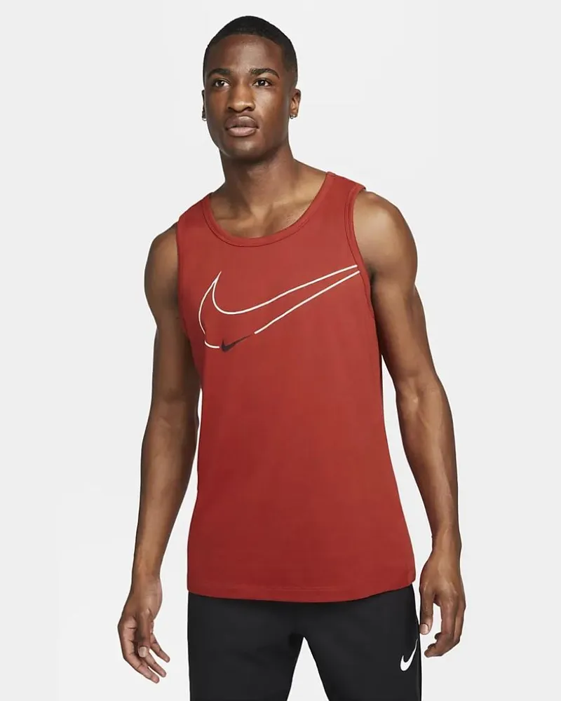 Nike Dri-FIT Herren Grafik-Trainings-Tank-Weste in Rot Rot
