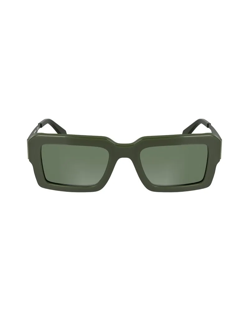 Calvin Klein Ck19519s Übergroße Quadratische Sonnenbrille Dunkelgrün
