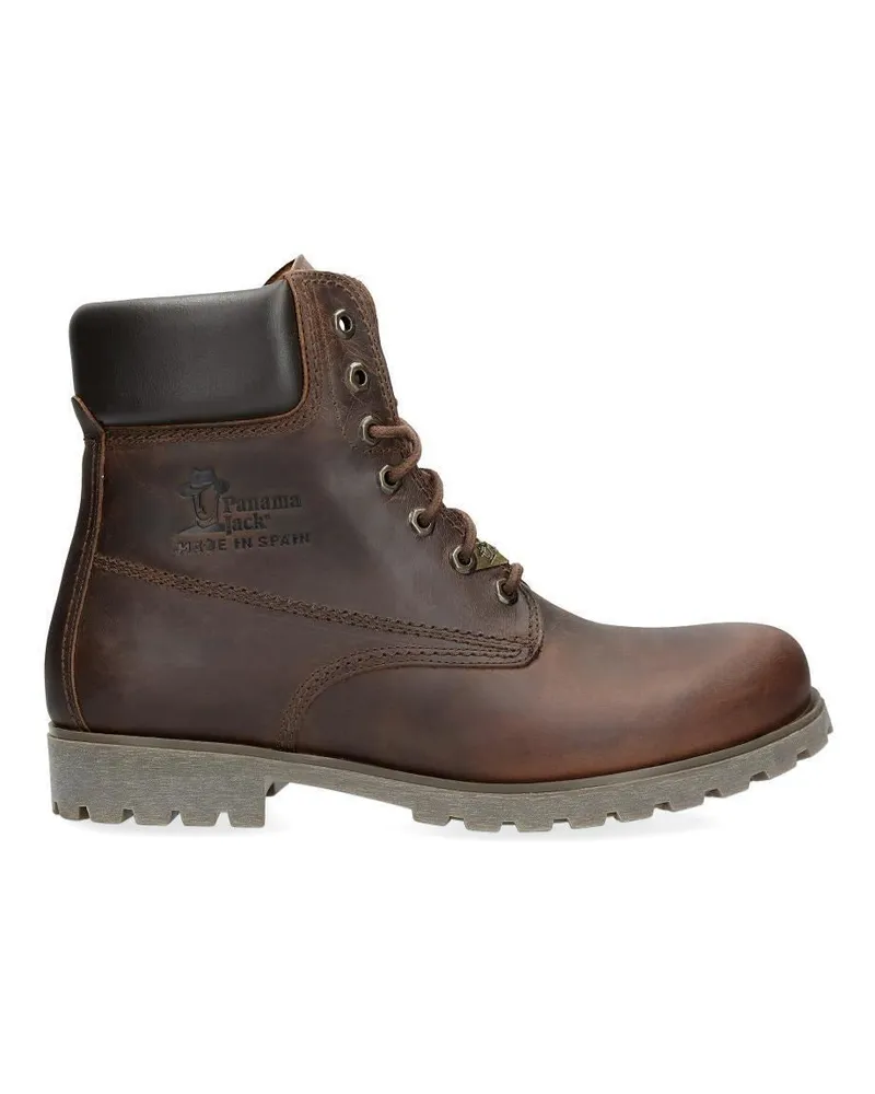 Panama Jack 03 C8 Braune Herrenstiefel, wasserdichte Lederschnürsenkel, Wander-Knöchel-Chukka Braun