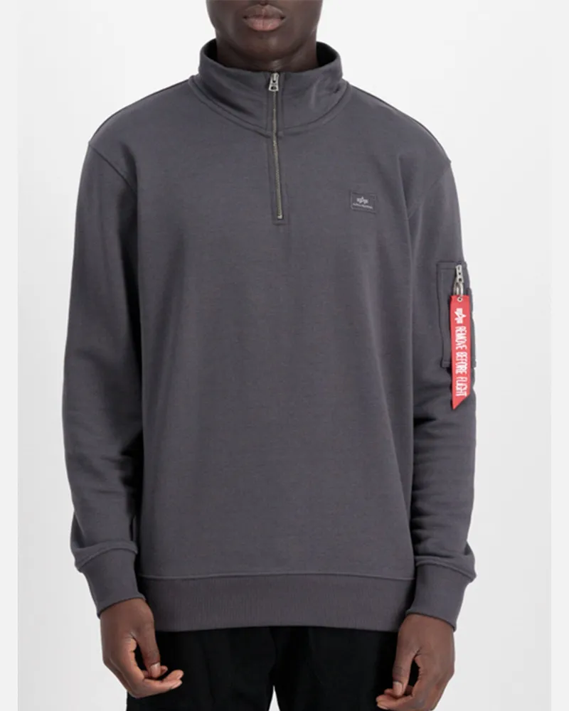Alpha Industries X-Fit Half Zip Sweatshirt Grau