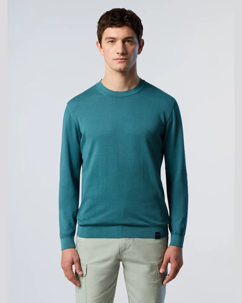 North Sails Pullover mit Rundhalsausschnitt und Logo-Etikett - Dunkelblau Dunkelblau