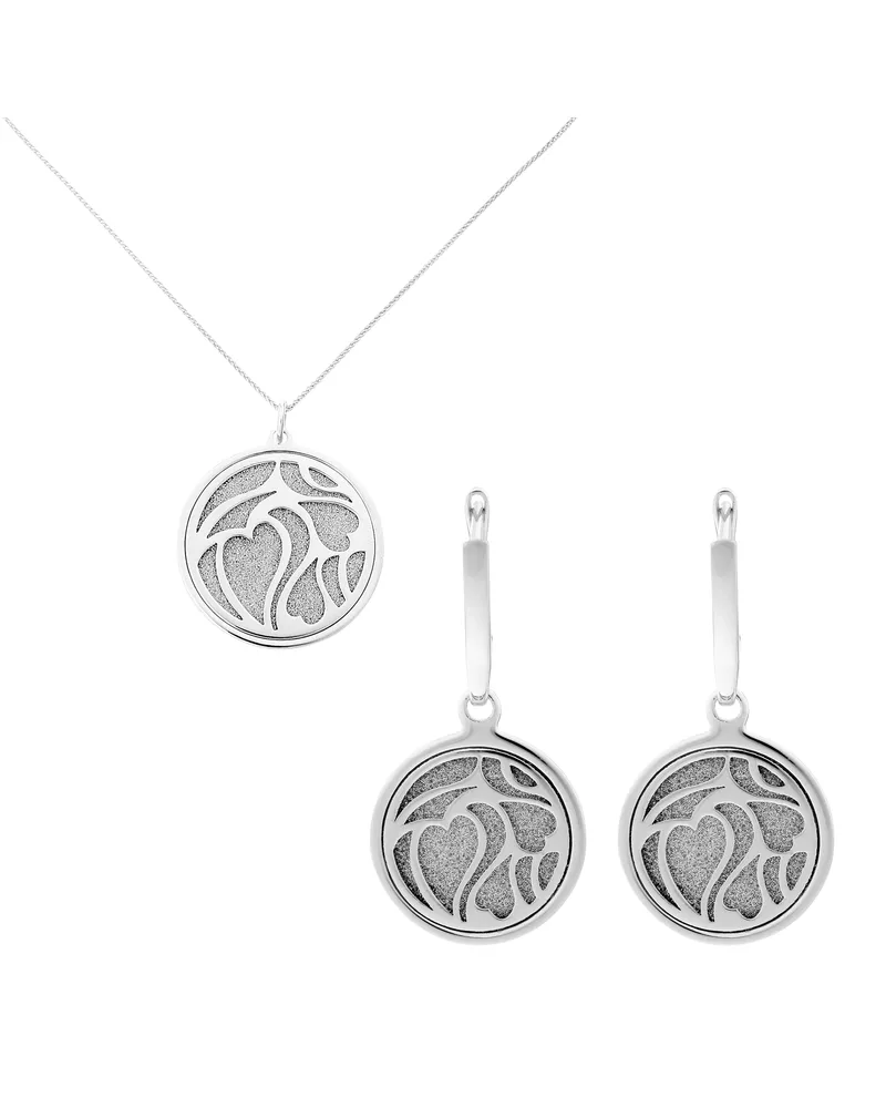 Orphelia Anabel' Damen 925 Sterling Silber Set: Kettenanhänger + Ohrringe - Silber SET-7097 Silber
