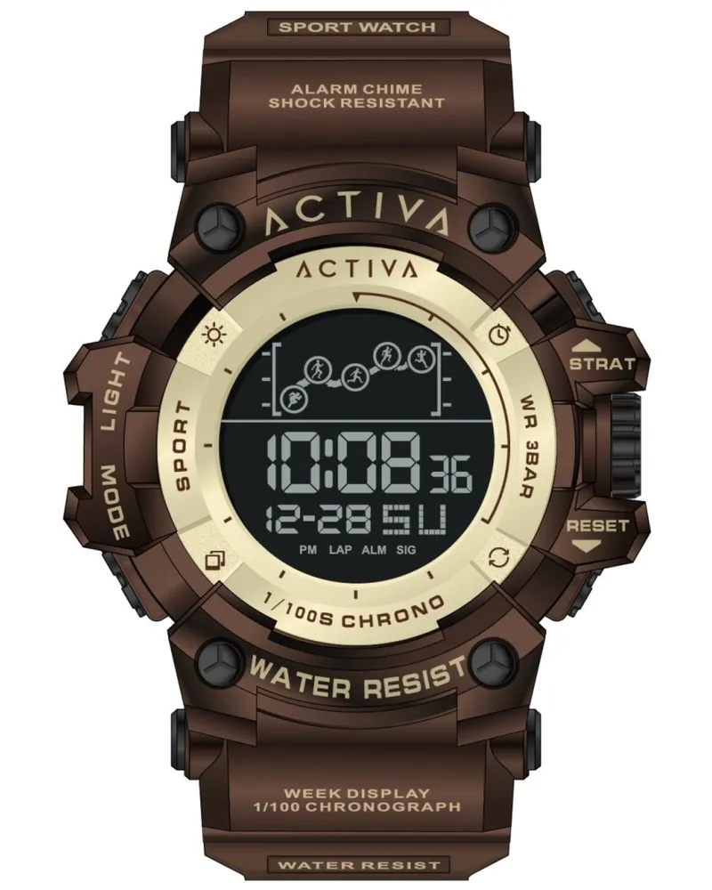 Invicta Digital ACW8082-034 Herrenuhr - Digitalwerk - ABS mit schwarzem Zifferblatt - 50 mm Braun
