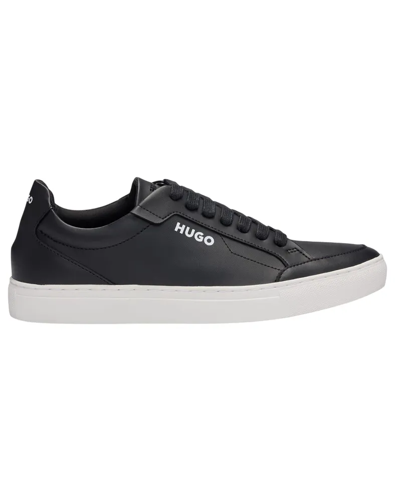HUGO BOSS Futurism" Sneaker für Herren, Leder, Runder Zeh, Flach (Schwarz Schwarz