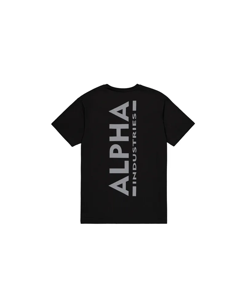 Alpha Industries T-Shirt mit reflektierendem Rückenprint - Schwarz Schwarz