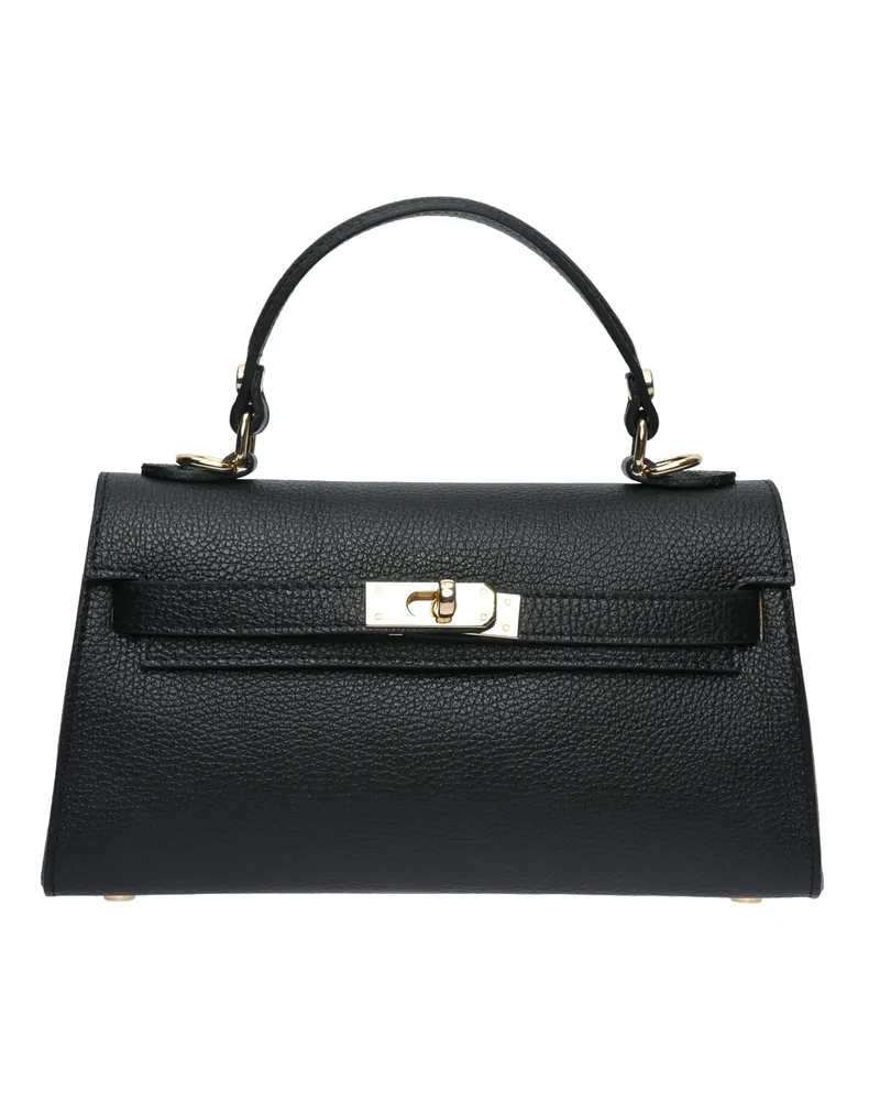 Anna Luchini Schwarz Rindsledertasche Schwarz