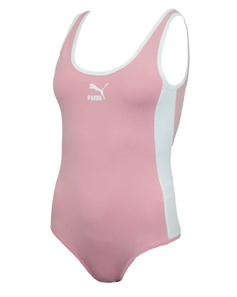 Puma Womens Classics T7 BodySuit Tank Top Pink 579931 44 Rosa