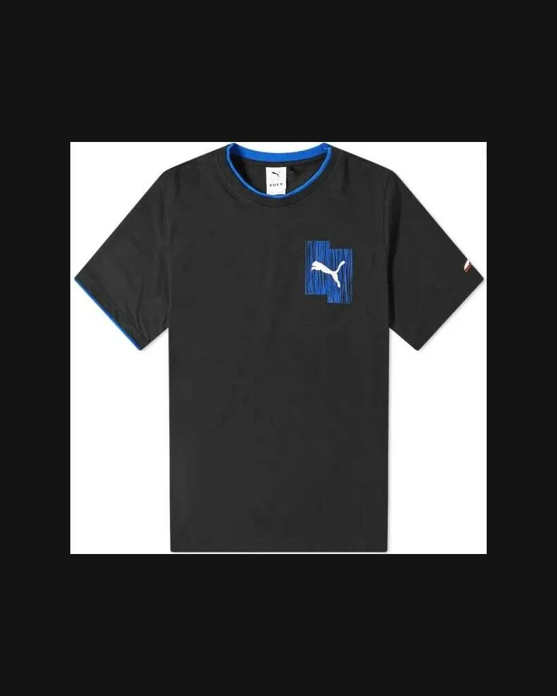 Puma x Ader Fehler T-Shirt Casual Graphic T-Shirt Black Blue 578487 01 Schwarz