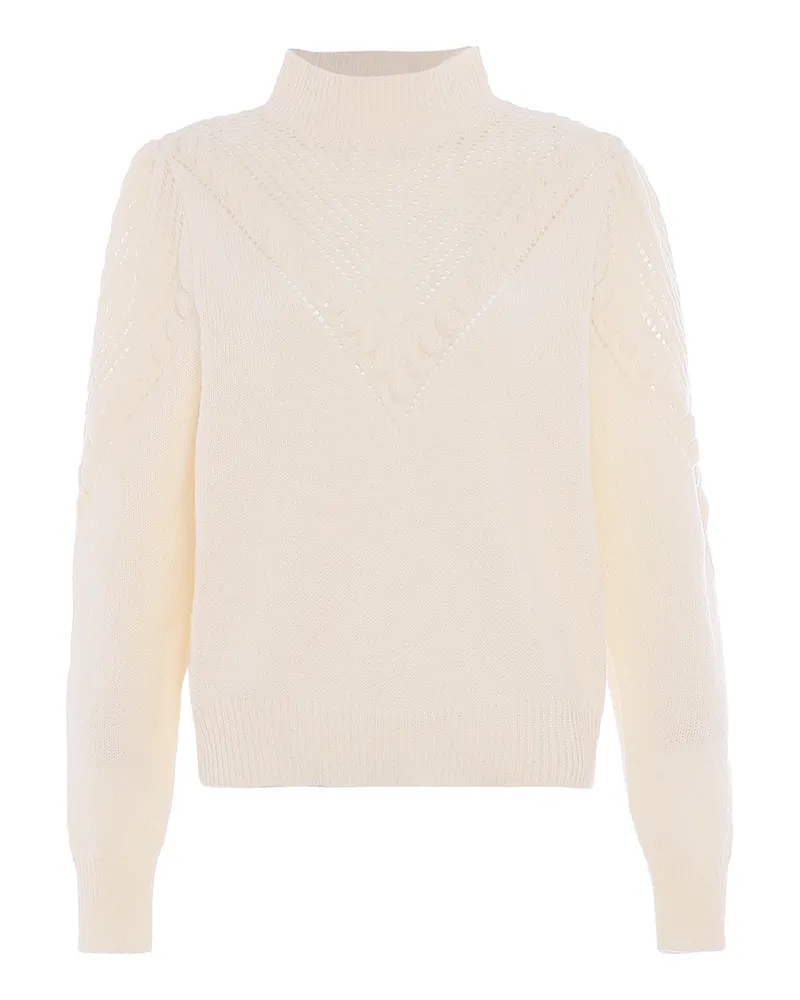 FAINA Pullover Damen Wollweiß Wollweiß