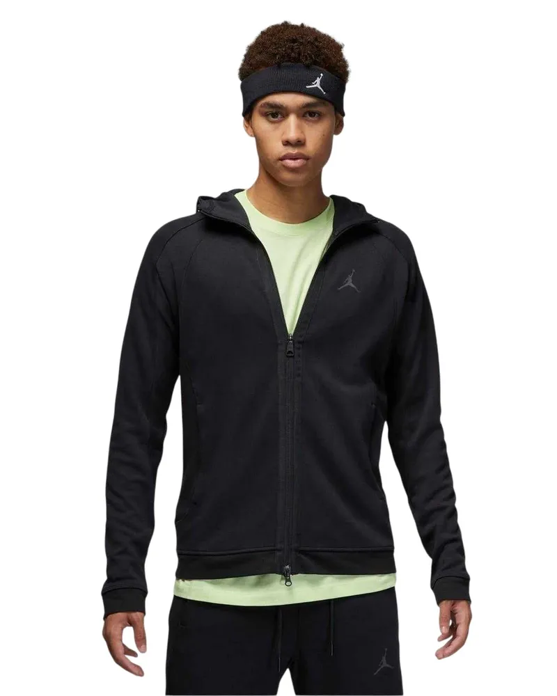Nike Air Jordan" Hoodie mit durchgehendem Reißverschluss für Herren, Dri-FIT (Schwarz Schwarz