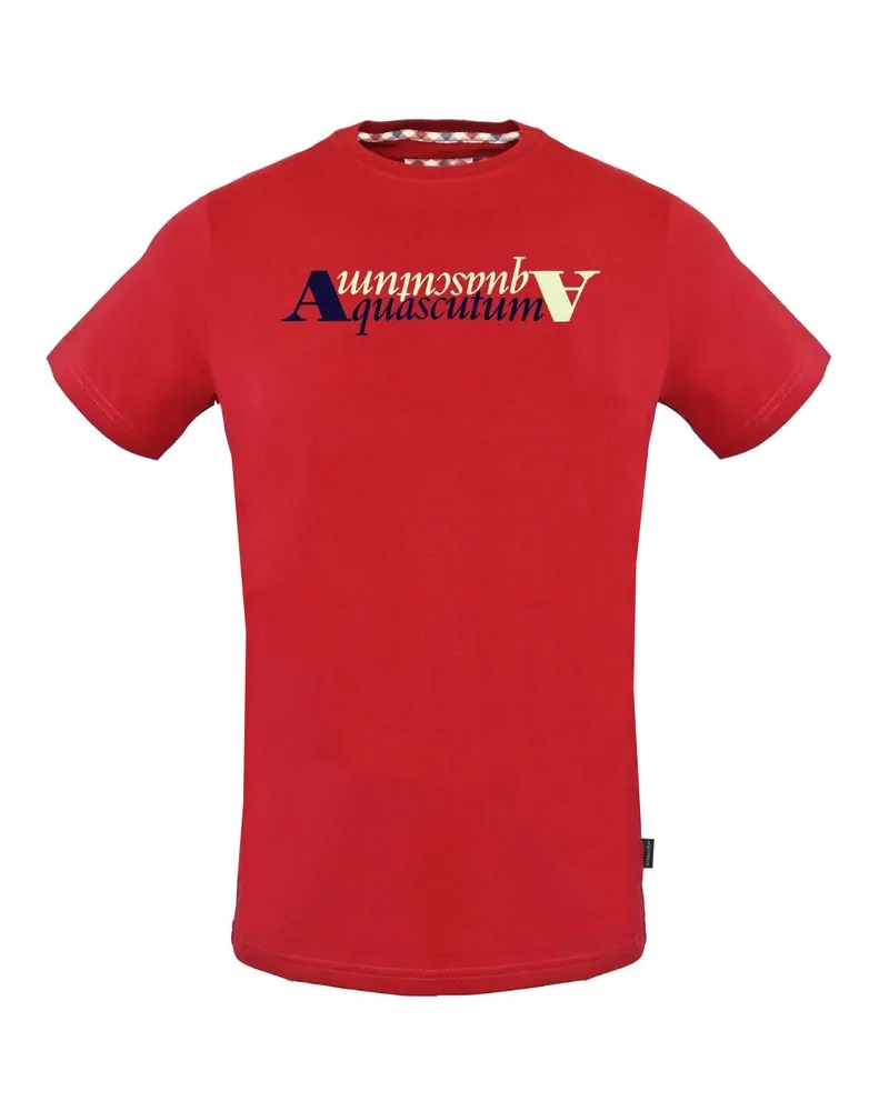 Aquascutum Reflexion Logo Rotes T-Shirt Rot