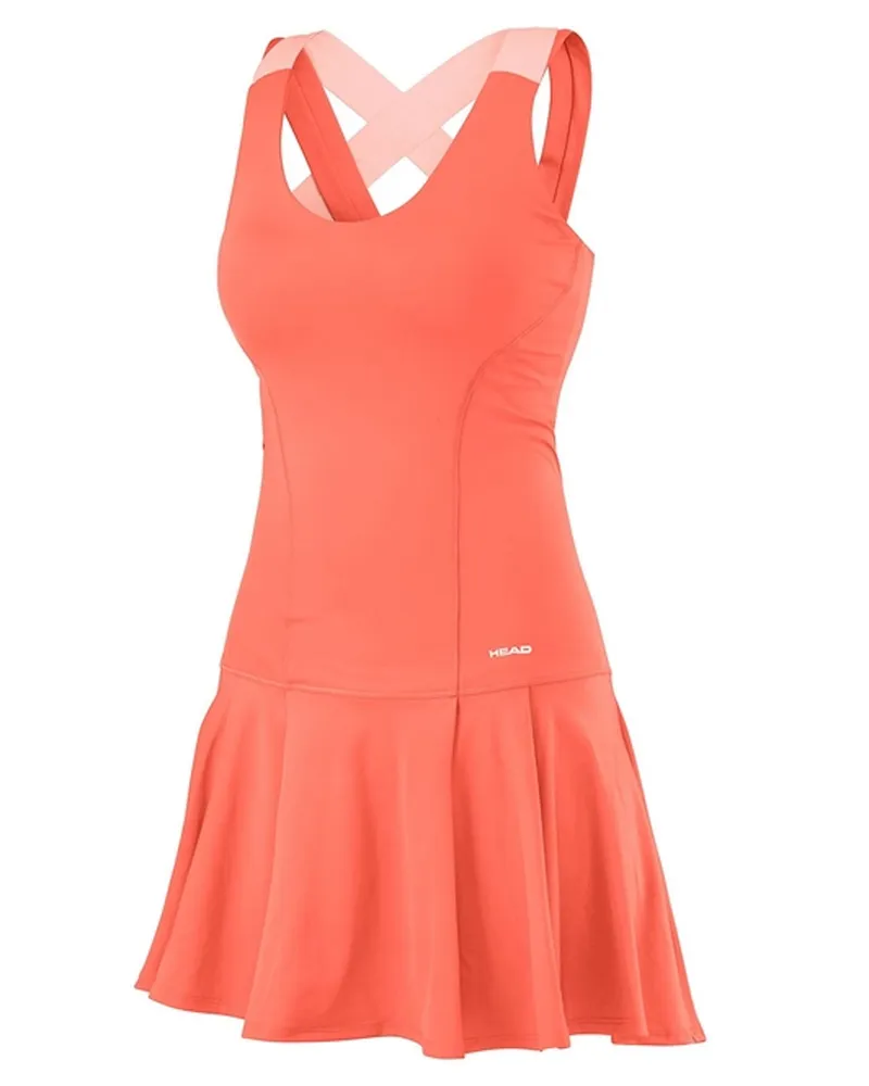 Head Vision Damen Korallen Tennis-Kleid Korallenrot