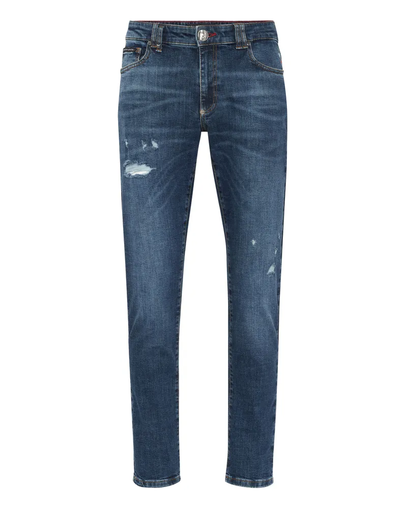 Philipp Plein Schlanke Passform Dunkelblau