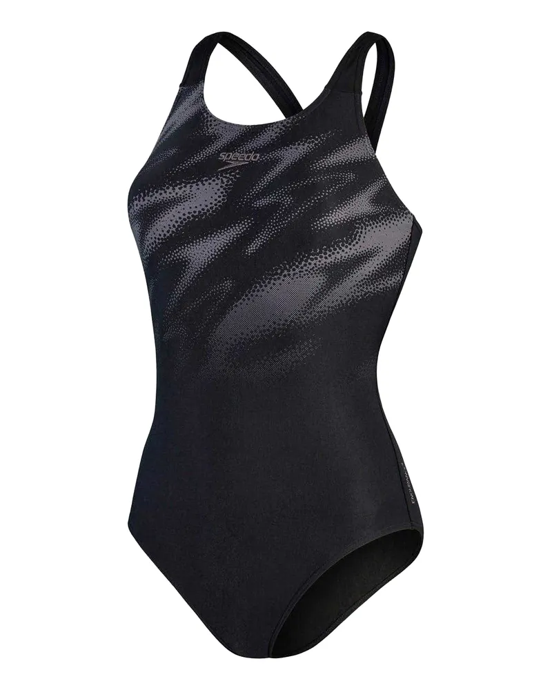 Speedo Hyper Boom" Badeanzug für Damen (Schwarz/Grau Schwarz
