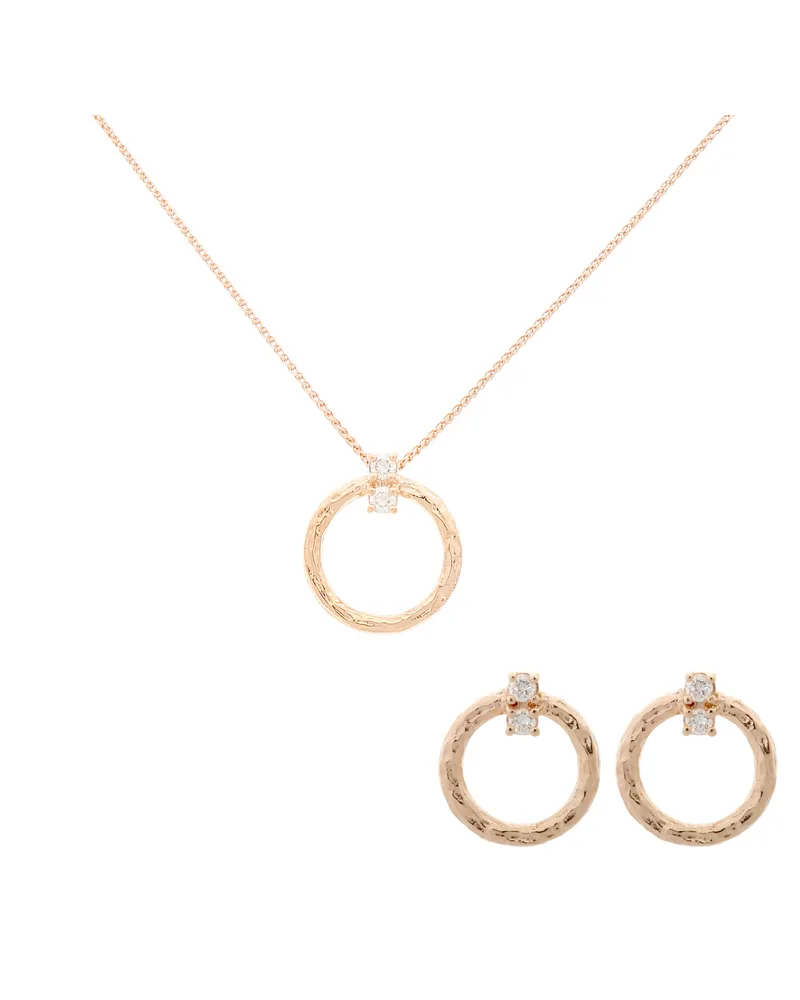 Orphelia Novalie' Damen-Set aus 925er Sterlingsilber: Kettenanhänger + Ohrringe - Rosé SET-7129/RG Rosé