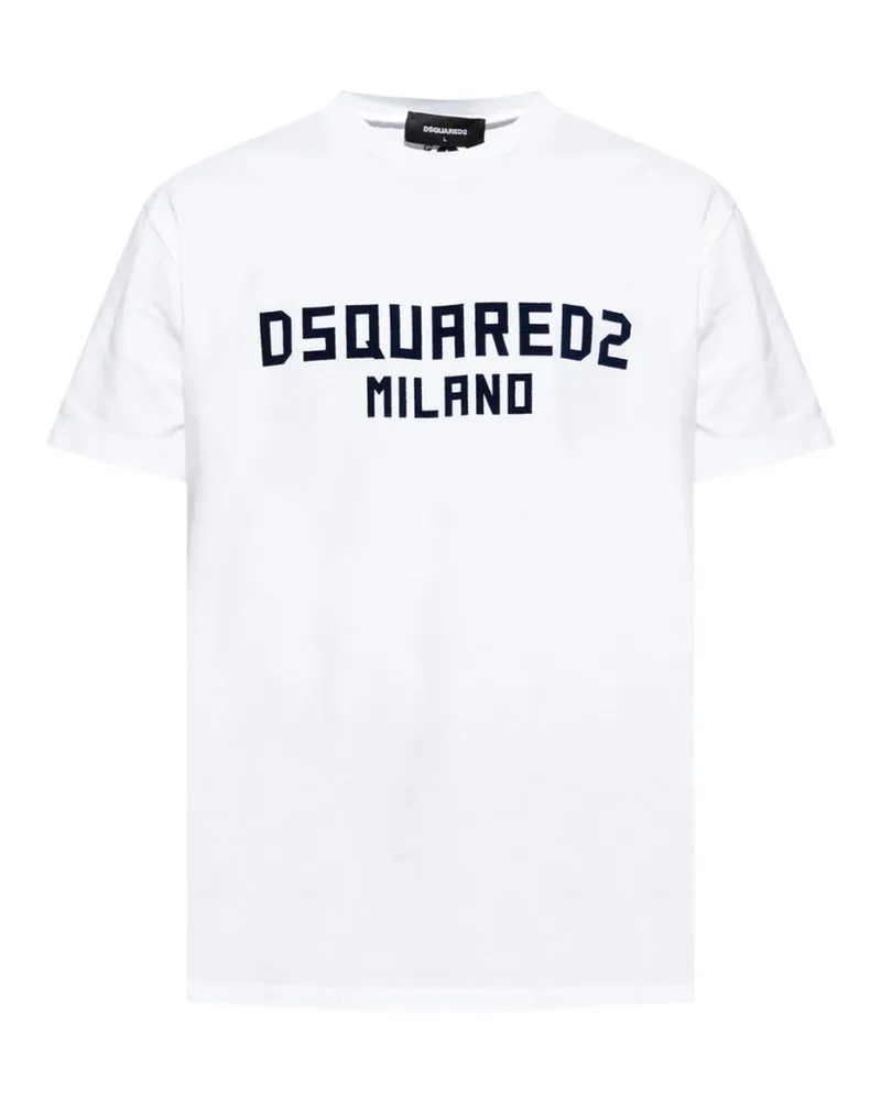 Dsquared2 Milano Logo Cool Fit Weißes T-shirt Weiß