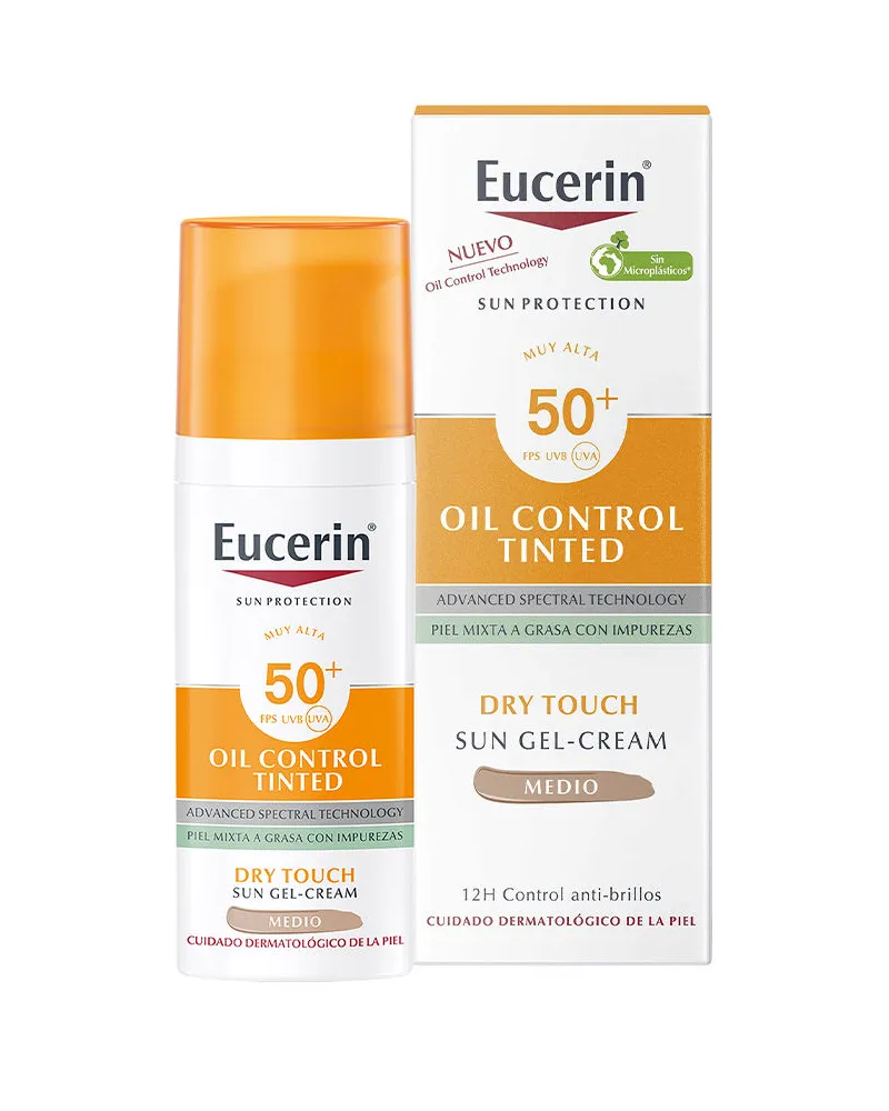 Eucerin Sonnenschutzöl Dry Touch Gel-creme Farbe Spf50+ #mittel 50 ml 