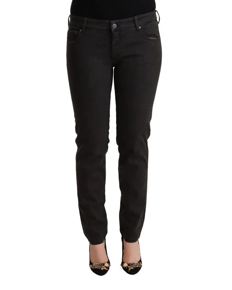 Ermanno Scervino Skinny Jeans aus Stretchbaumwolle Dunkelgrau