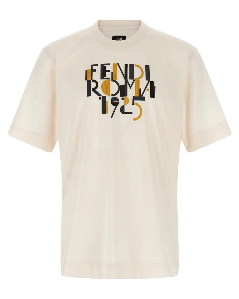 Fendi Weißes Baumwoll-T-Shirt Weiß
