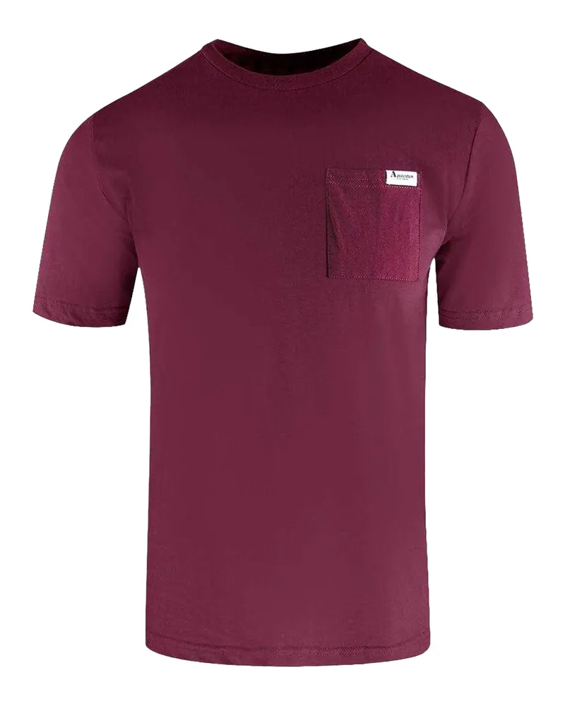 Aquascutum Active" T-Shirt für Herren, Tasche (Burgunderrot Bordeaux