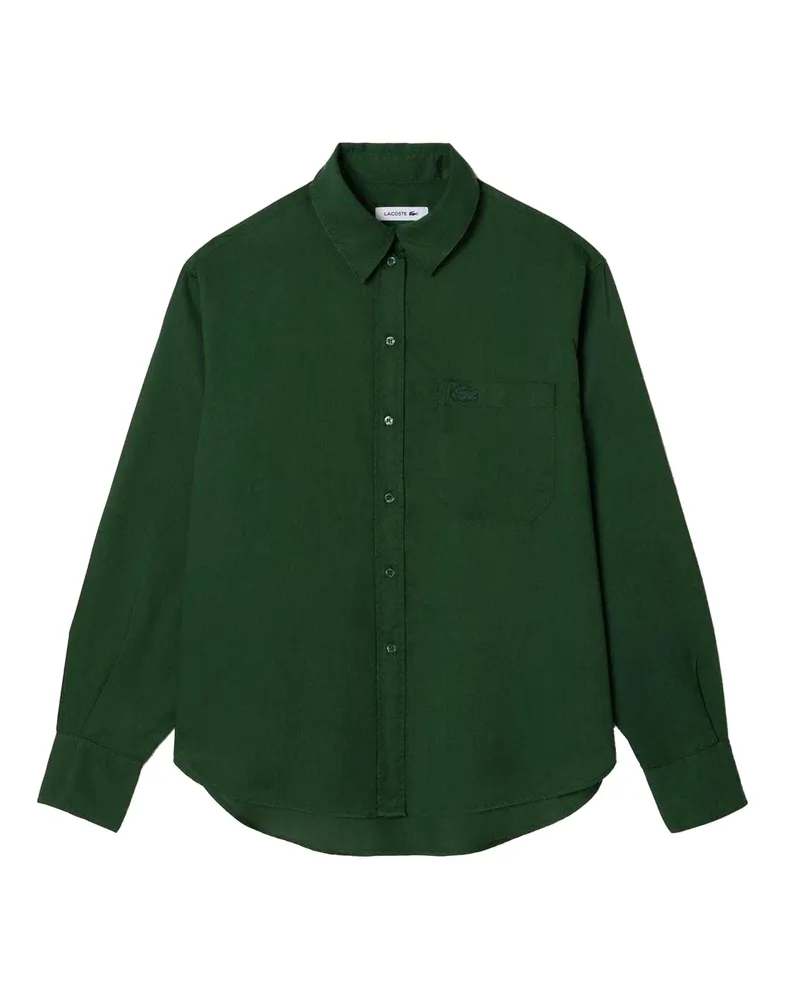 Lacoste Hemd für Damen, Lyocell (Zellulosefaser), Übergroß (Grün Grün