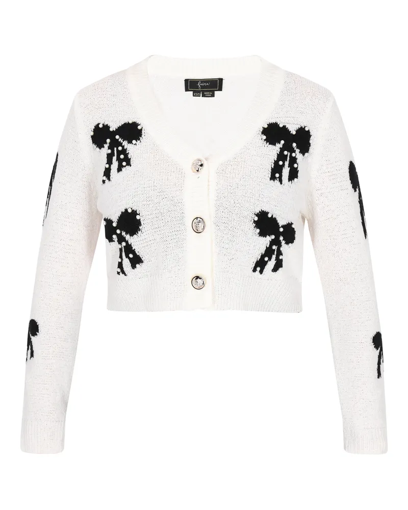 FAINA Strickjacke Frauen cremefarben Wollweiß