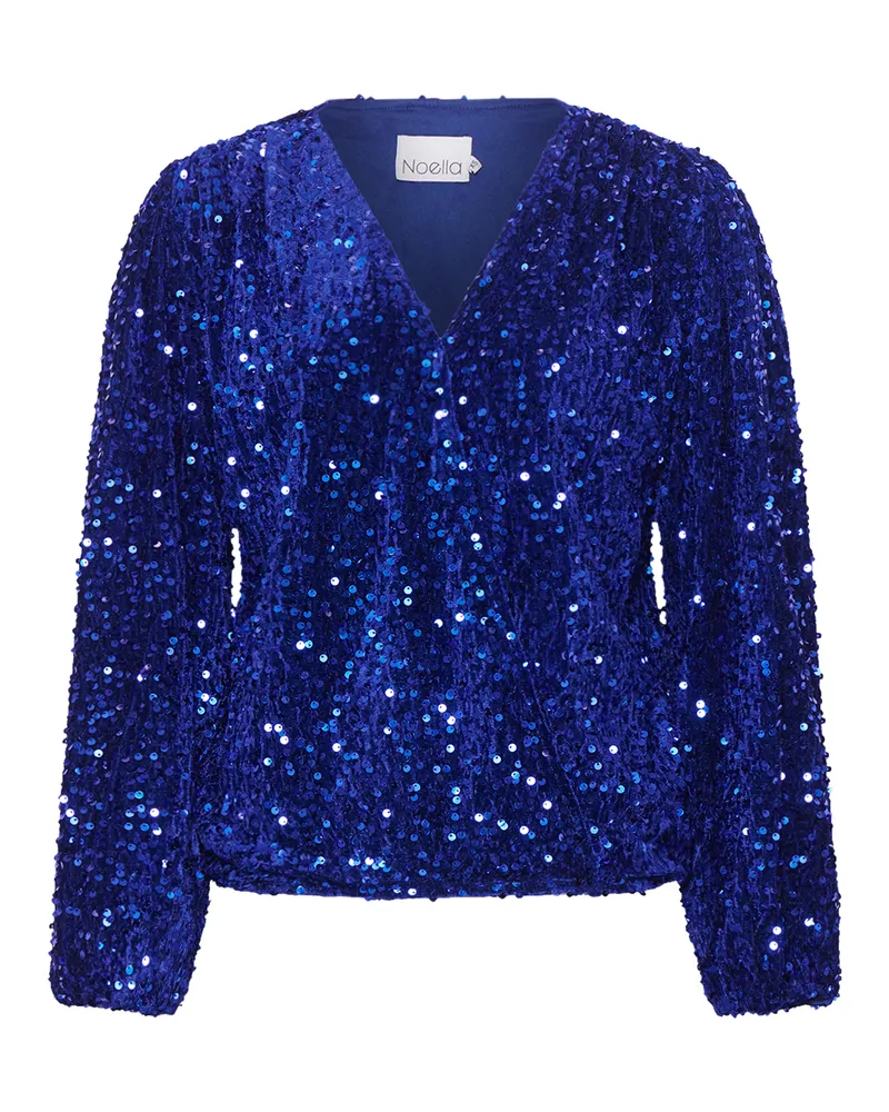 NOELLA Teagan Wickelbluse in Marineblau Marineblau