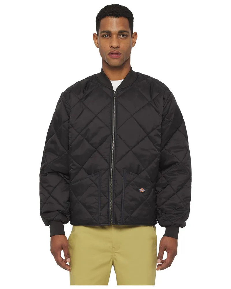 Dickies Diamond Herren Schwarze Steppjacke Schwarz