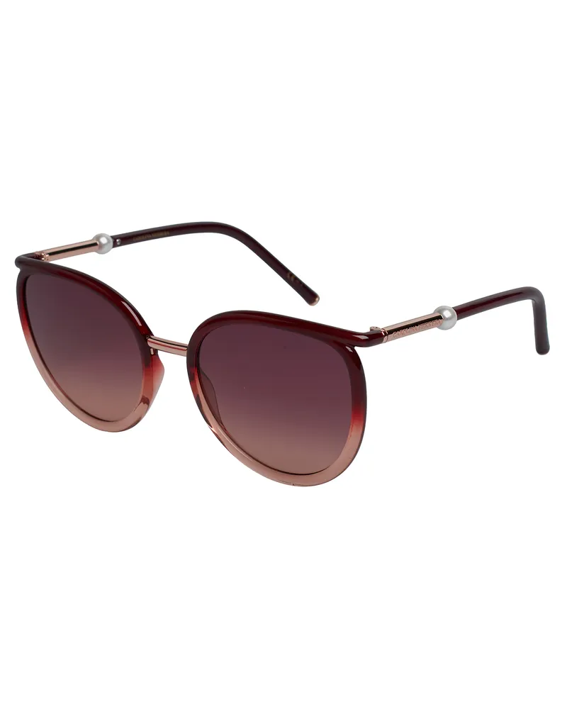 Carolina Herrera New York Damen Runde Sonnenbrille mit Metallbrücke HER0077/S Rot