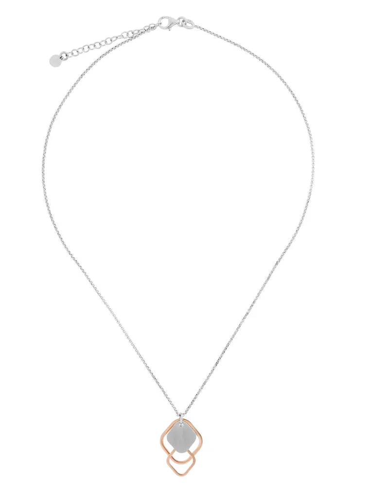 Orphelia Inez' Damen-Kette mit Anhänger aus 925er Sterlingsilber, Silber/Rosé, ZK-7391 Silber