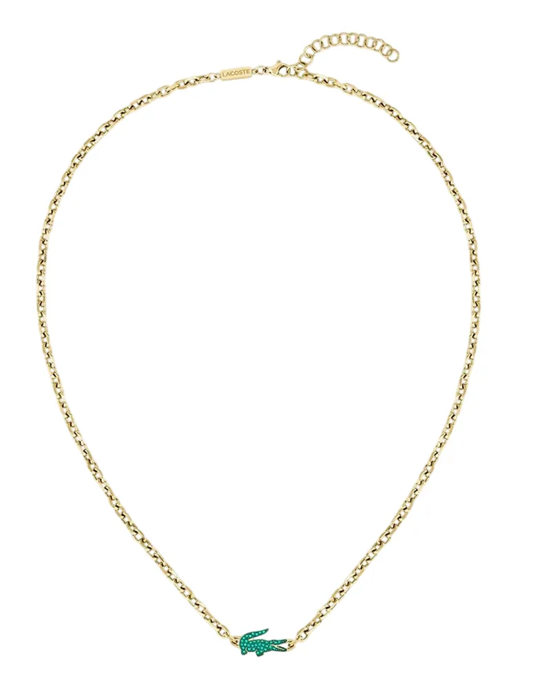 Lacoste Arthor" Gold-Ionen Beschichtet Logo Halskette (Gold Gold