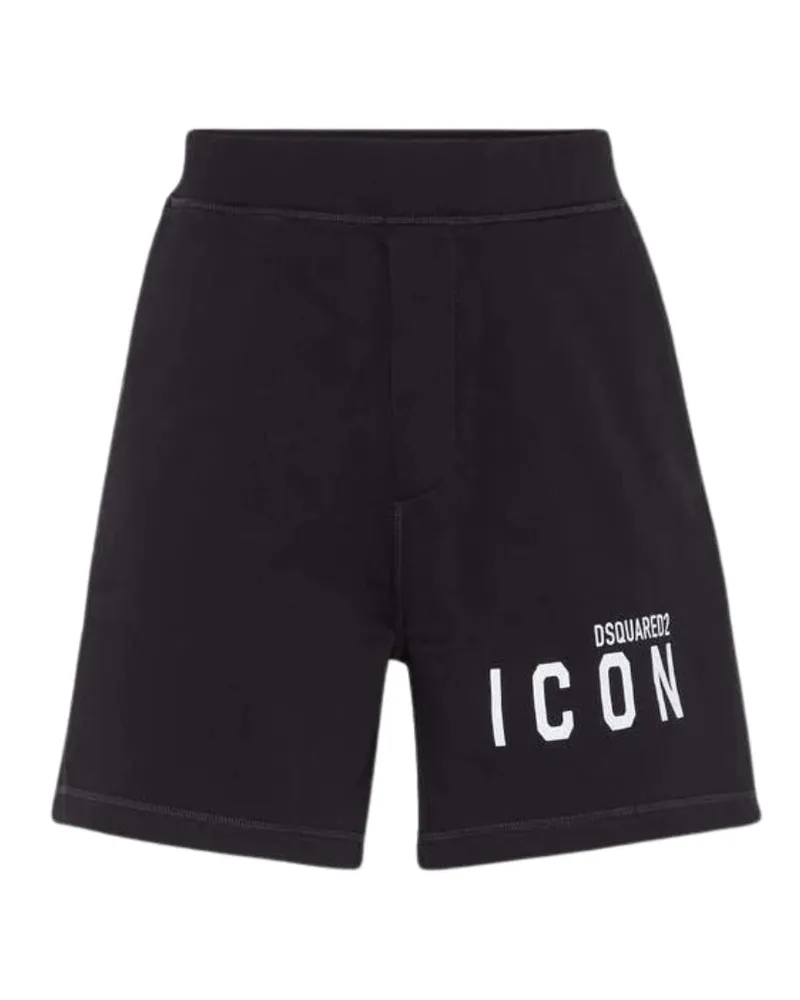 Dsquared2 Icon Logo Schwarze Relax Fit Shorts Schwarz